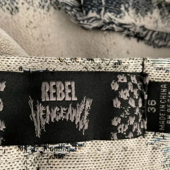 Rebel Vengeance Skull Skeleton Tapestry Cargo Pants Men's 36 Fringe On The Sides